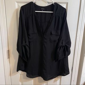 Torrid black 3/4 sleeve blouse